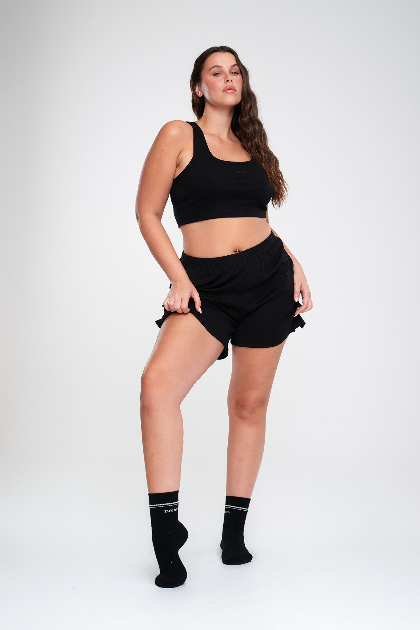 גופית RIB קרופ - BLACK