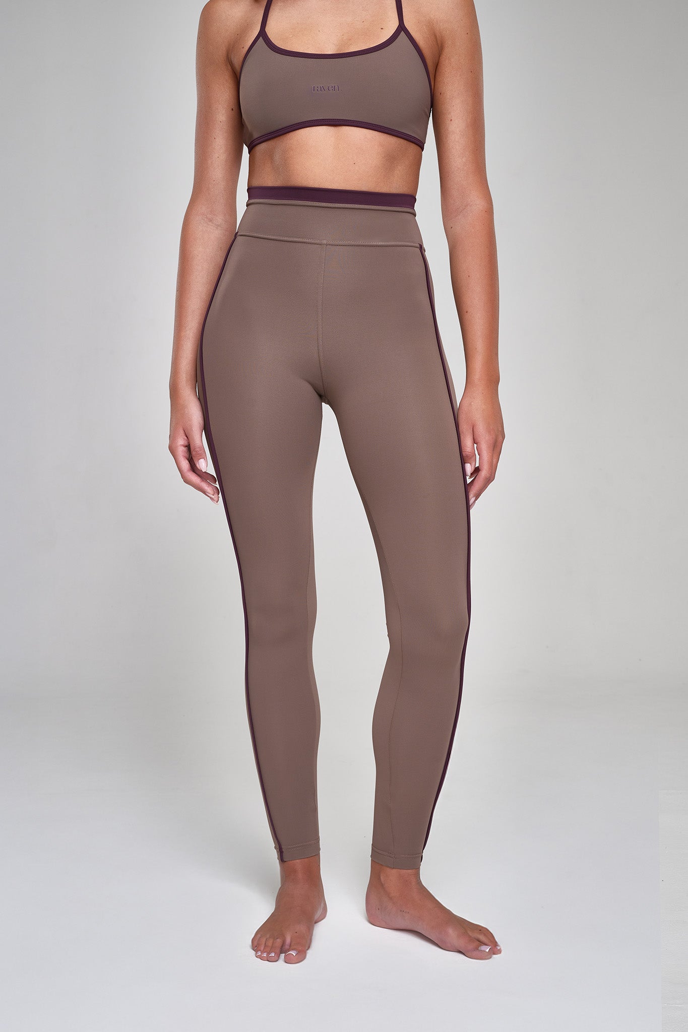 טייץ YALUUP.PRO  ארוך אאוטליין - MOCHA BROWN