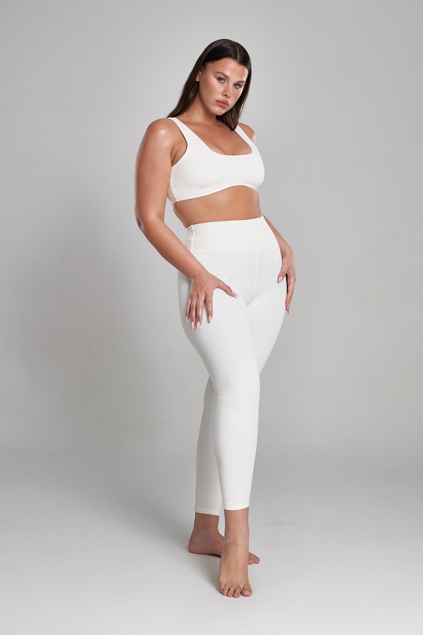 טייץ YALUUP.PRO ארוך גבוה - SNOW WHITE