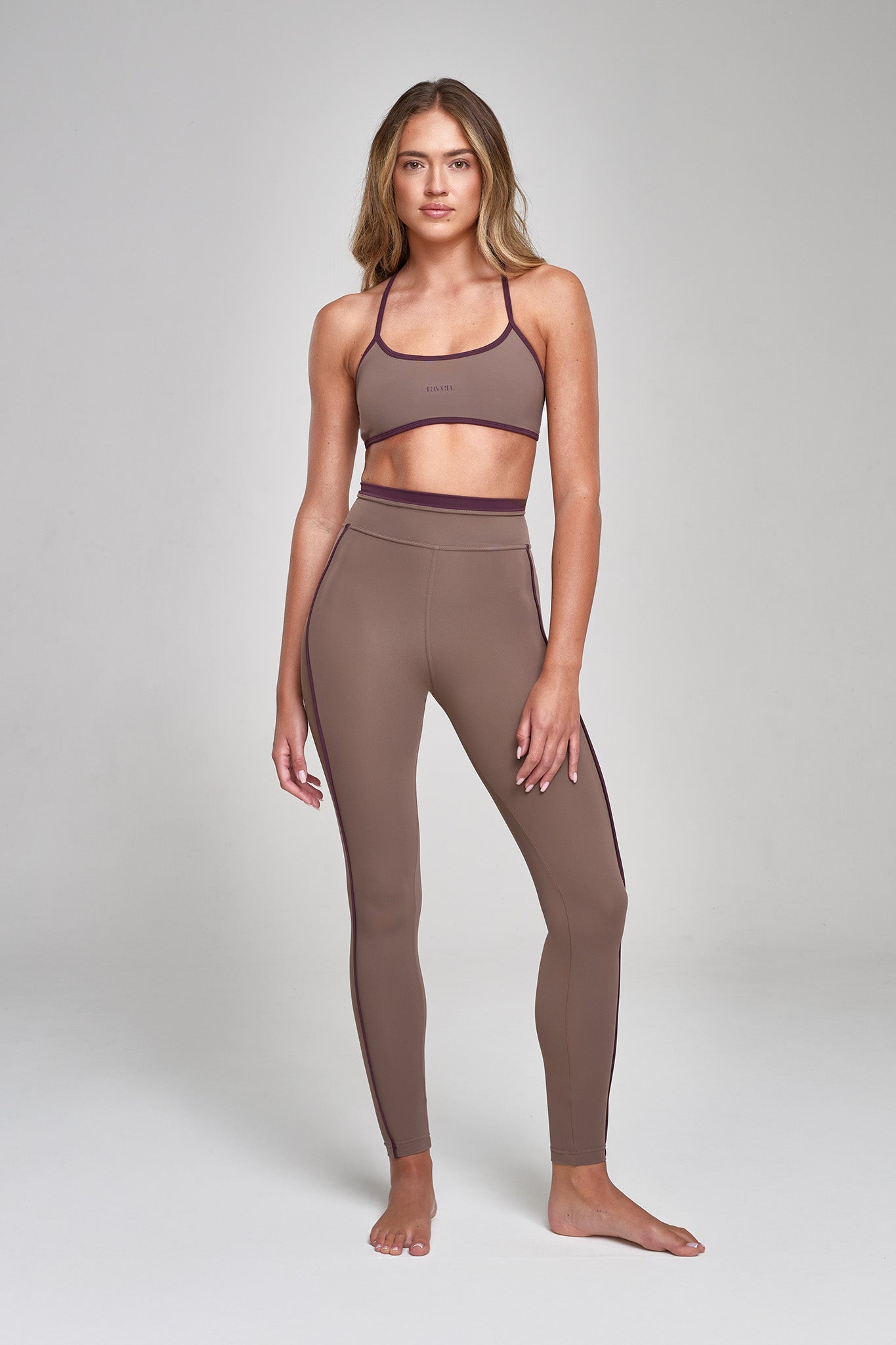 טייץ YALUUP.PRO  ארוך אאוטליין - MOCHA BROWN