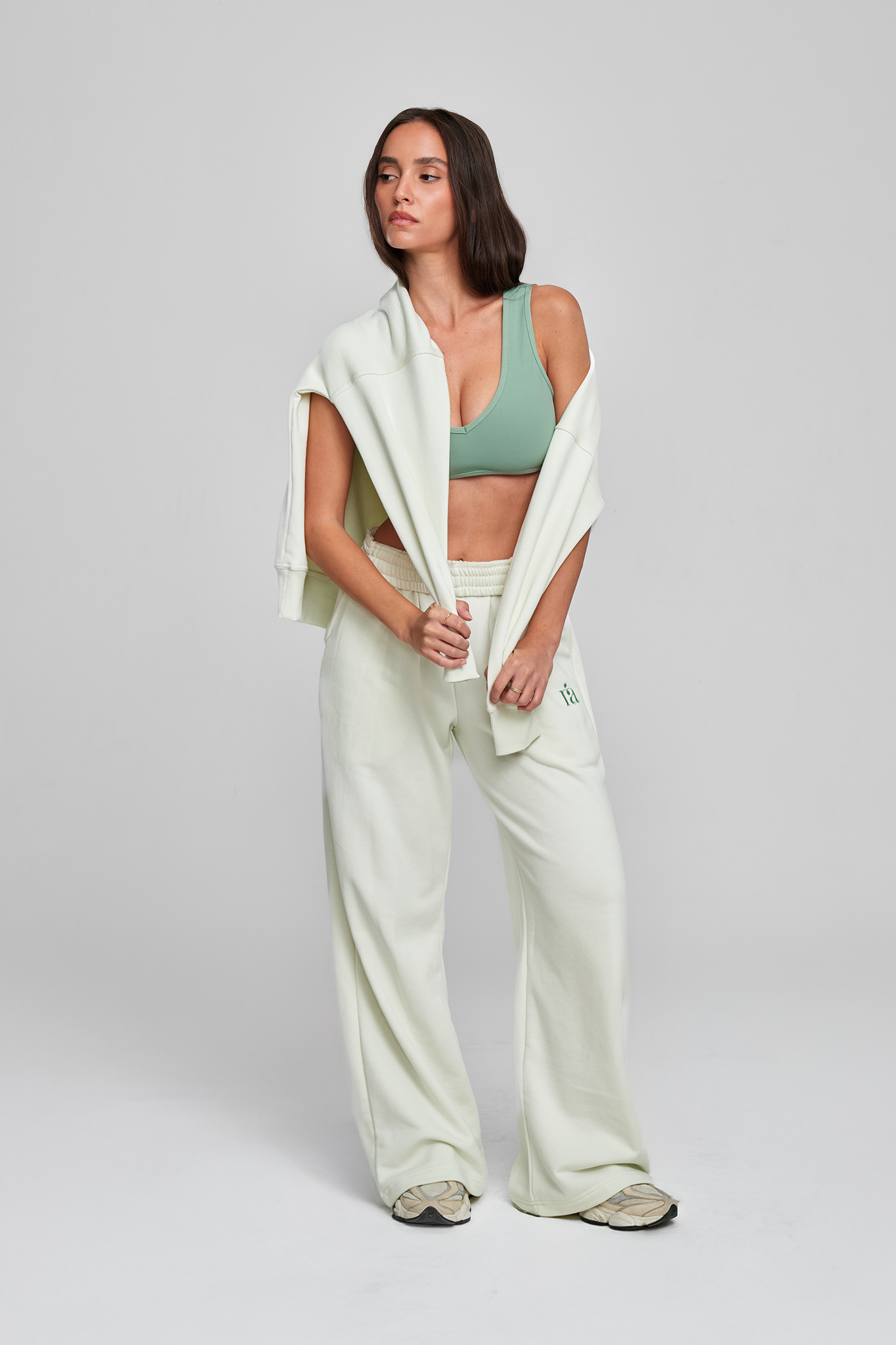 מכנסי COTTON רחבים - COOL MINT