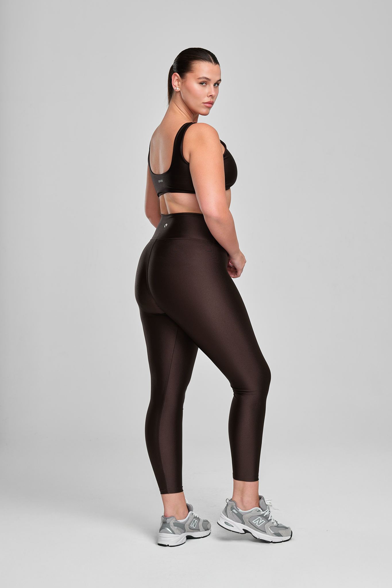 טייץ LIRUX ארוך גבוה עם כיס - COFFEE