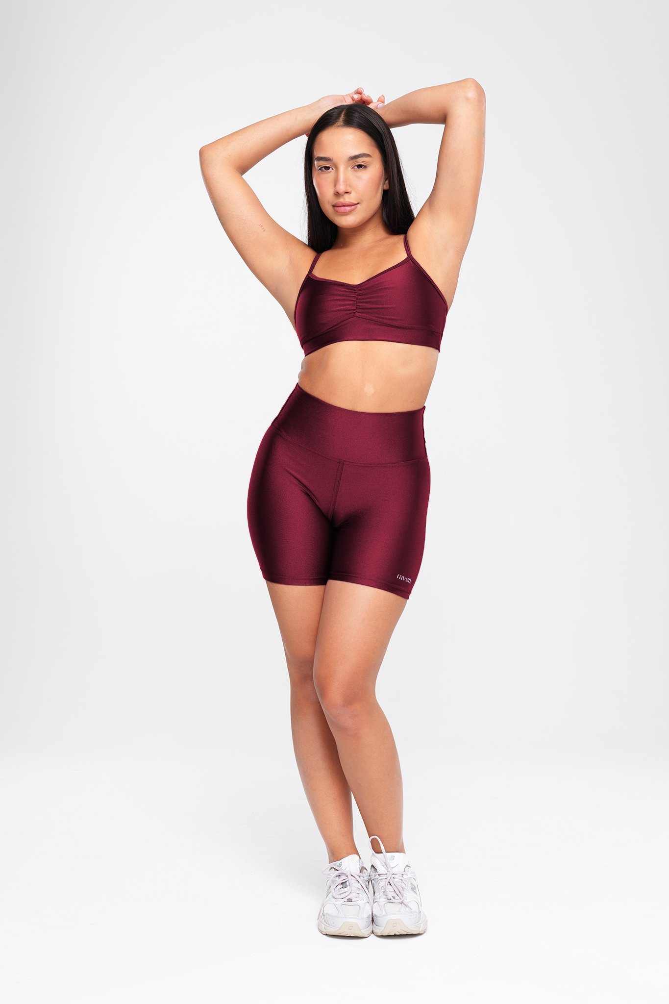 טופ LIRUX כתפיה דקה כיווץ - CHERRY WINE