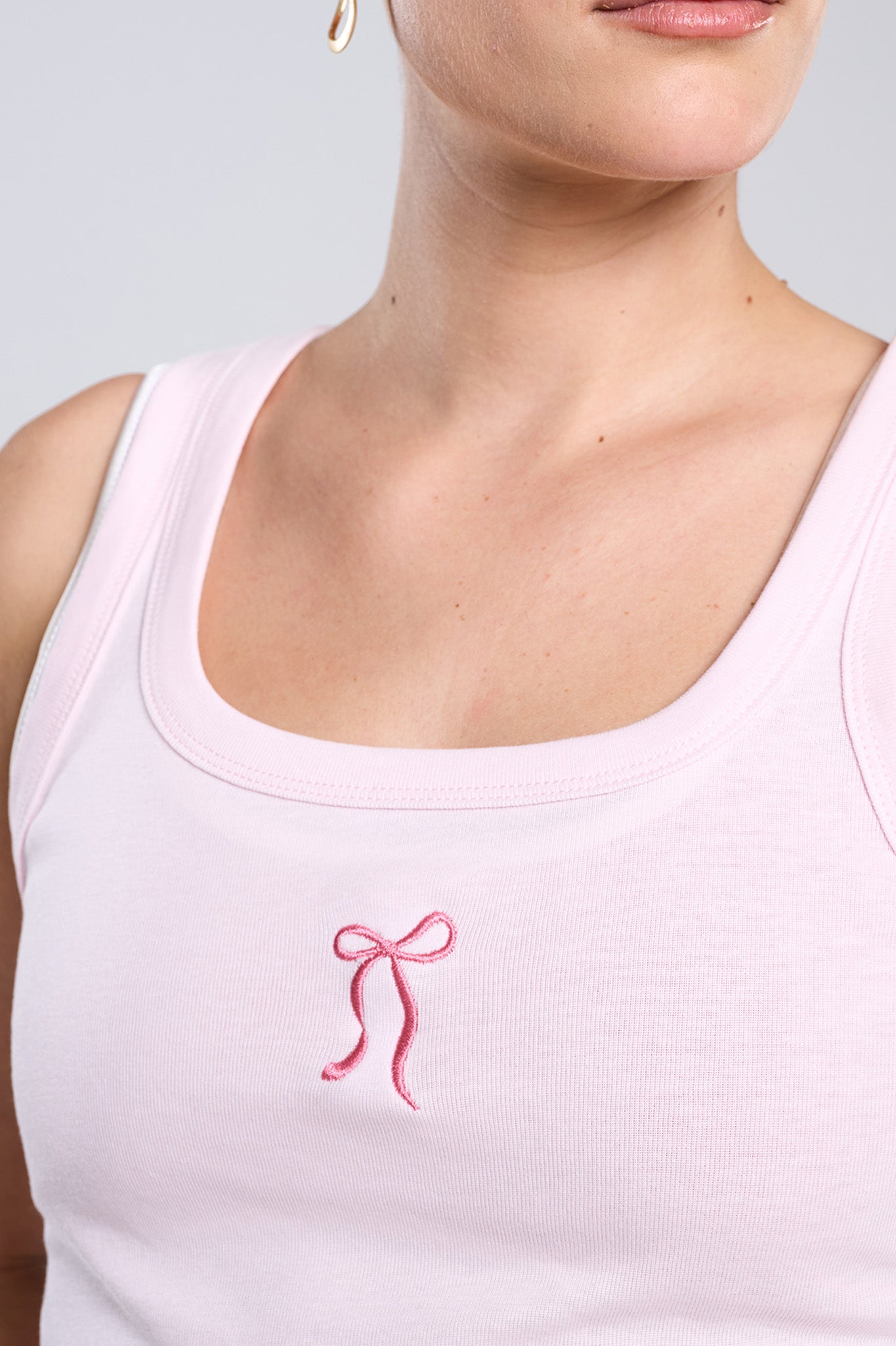 גופית RIB פפיון - SOFT PINK