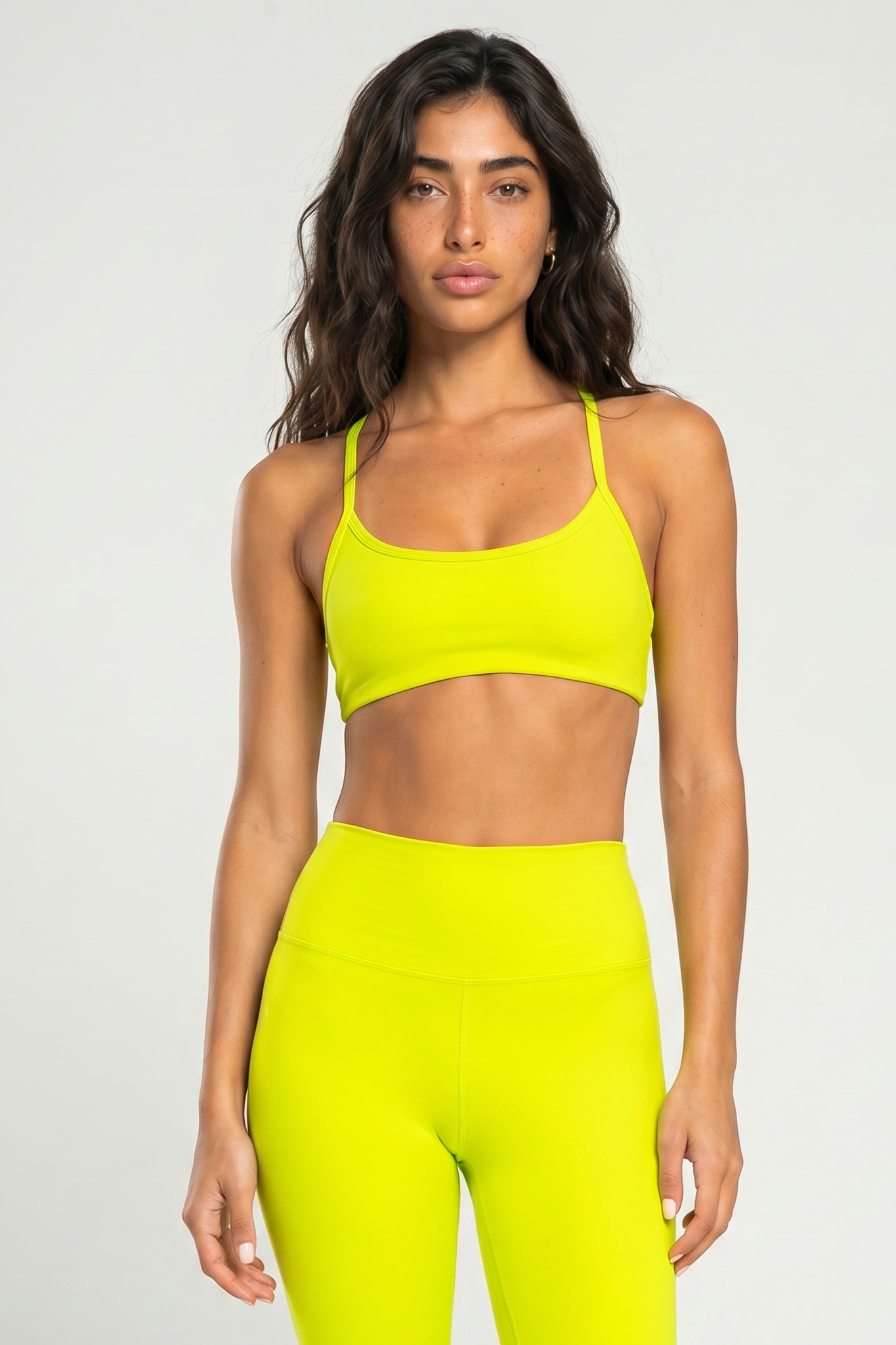טופ YALUUP.PRO מוצלב - LIME GREEN