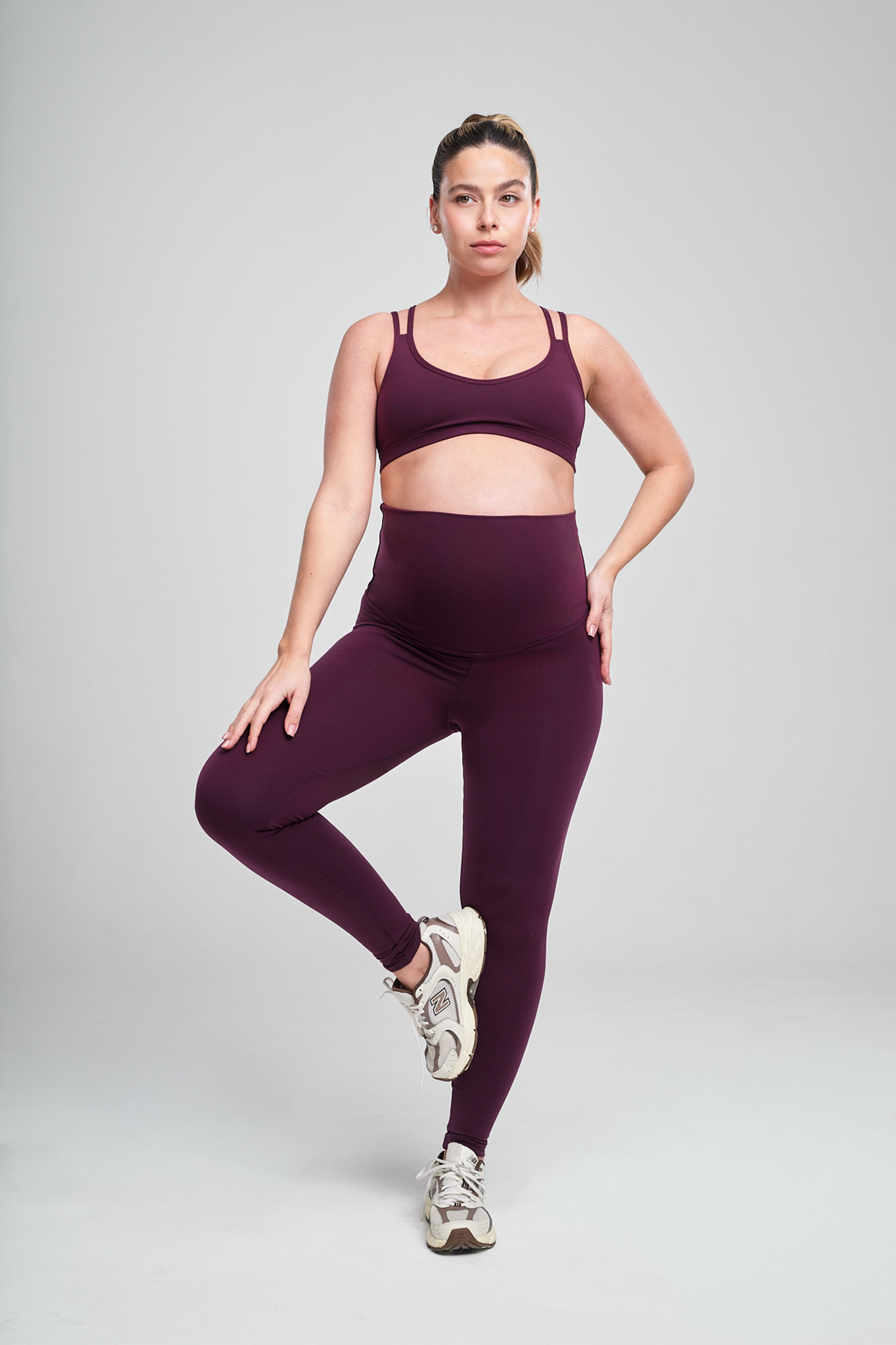 טופ SOFTLEX גב מוצלב הריון - DEEP PURPLE