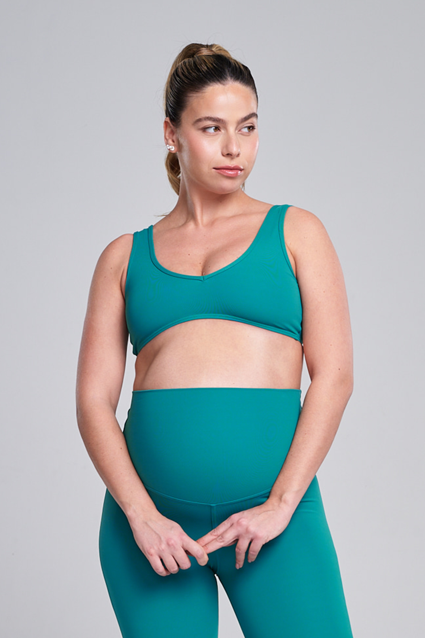 טופ YALUUP.PRO מחשוף וי הריון - AQUA MARINE