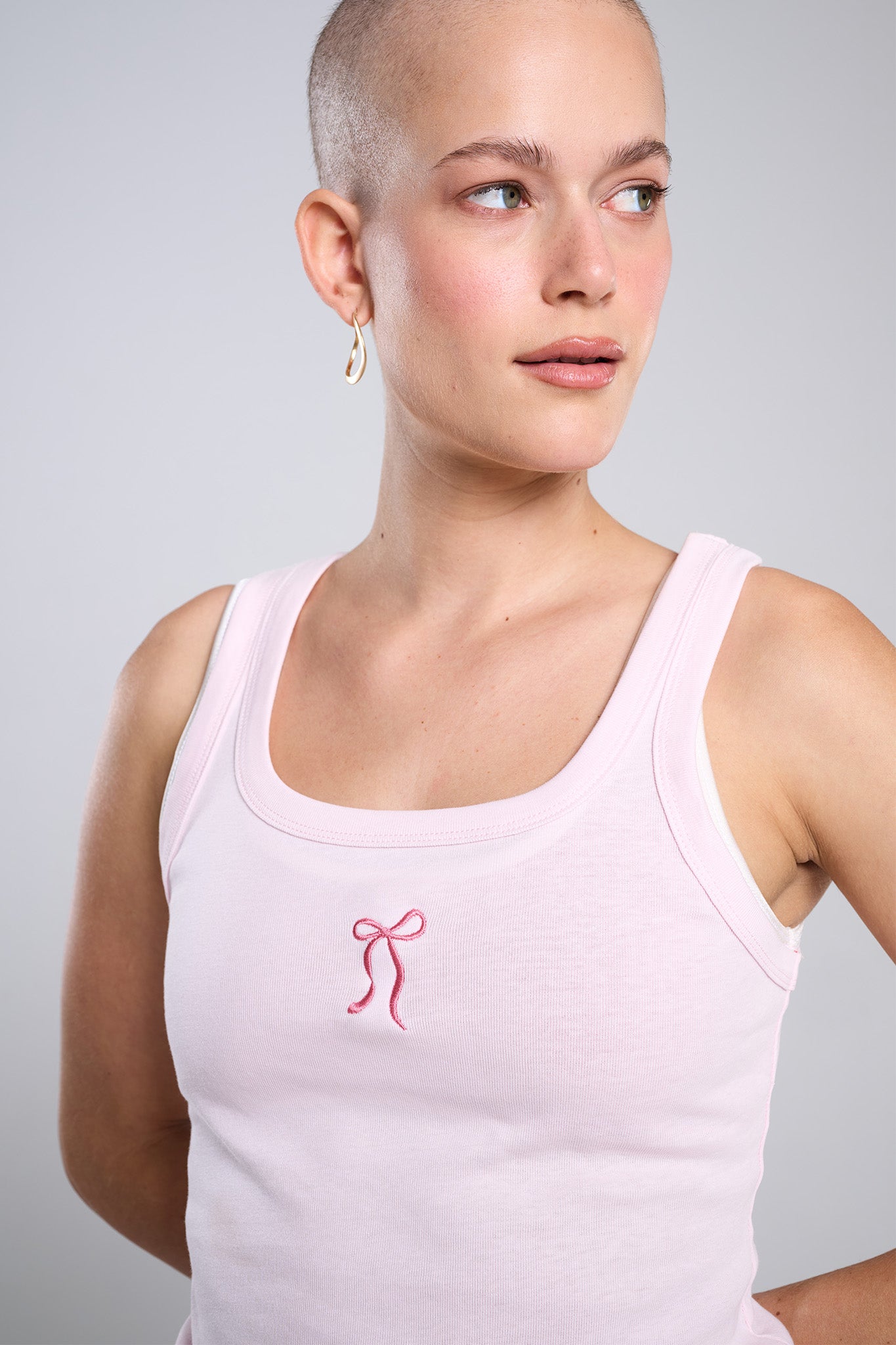 גופית RIB פפיון - SOFT PINK